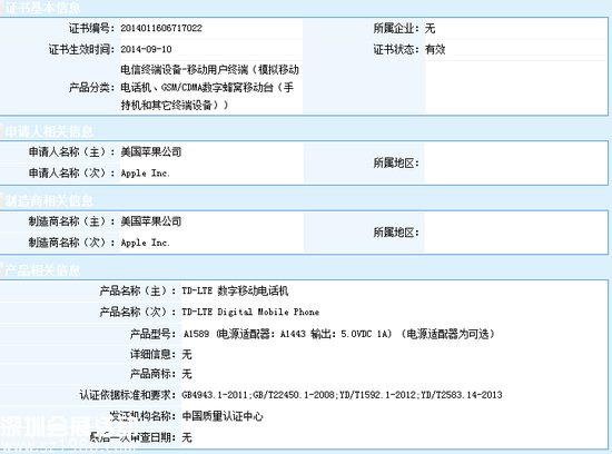 iPhone 6/6 Plus獲中國(guó)3C認(rèn)證 暫不支持FDD網(wǎng)絡(luò)
