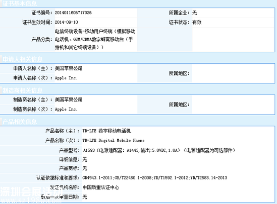 iPhone 6/6 Plus獲中國(guó)3C認(rèn)證 暫不支持FDD網(wǎng)絡(luò)