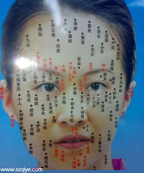 女痣的位置與命運圖