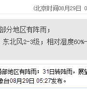 深圳天氣（8.29）：陰天間多云 氣溫26-30℃