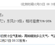 深圳天氣(12.21):陰天有小雨 19-23℃