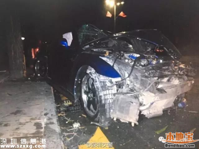 深圳百萬(wàn)跑車(chē)撞成廢鐵 司機(jī)回家睡覺(jué)