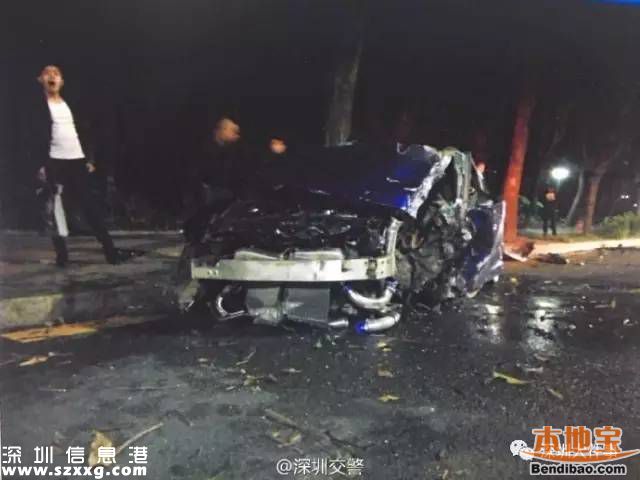 深圳百萬(wàn)跑車(chē)撞成廢鐵 司機(jī)回家睡覺(jué)