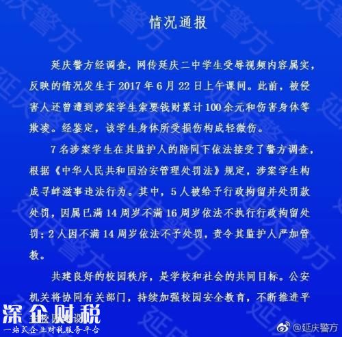 北京延慶二中學(xué)生受辱：7名學(xué)生涉案 5人被罰款